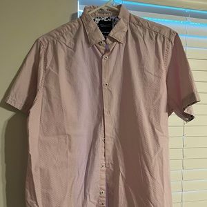 Denim and Flower Short Sleeve Button-Up